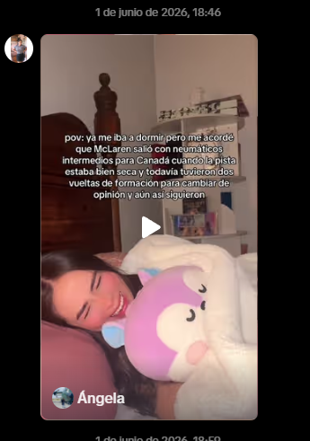 HumbeFtTIMO's tweet photo. A ustedes sus amigas las quieren? 
Porque a mi Dani me llena la racha con videos de F1 y ella no ve F1 https://t.co/4FGYwD9675