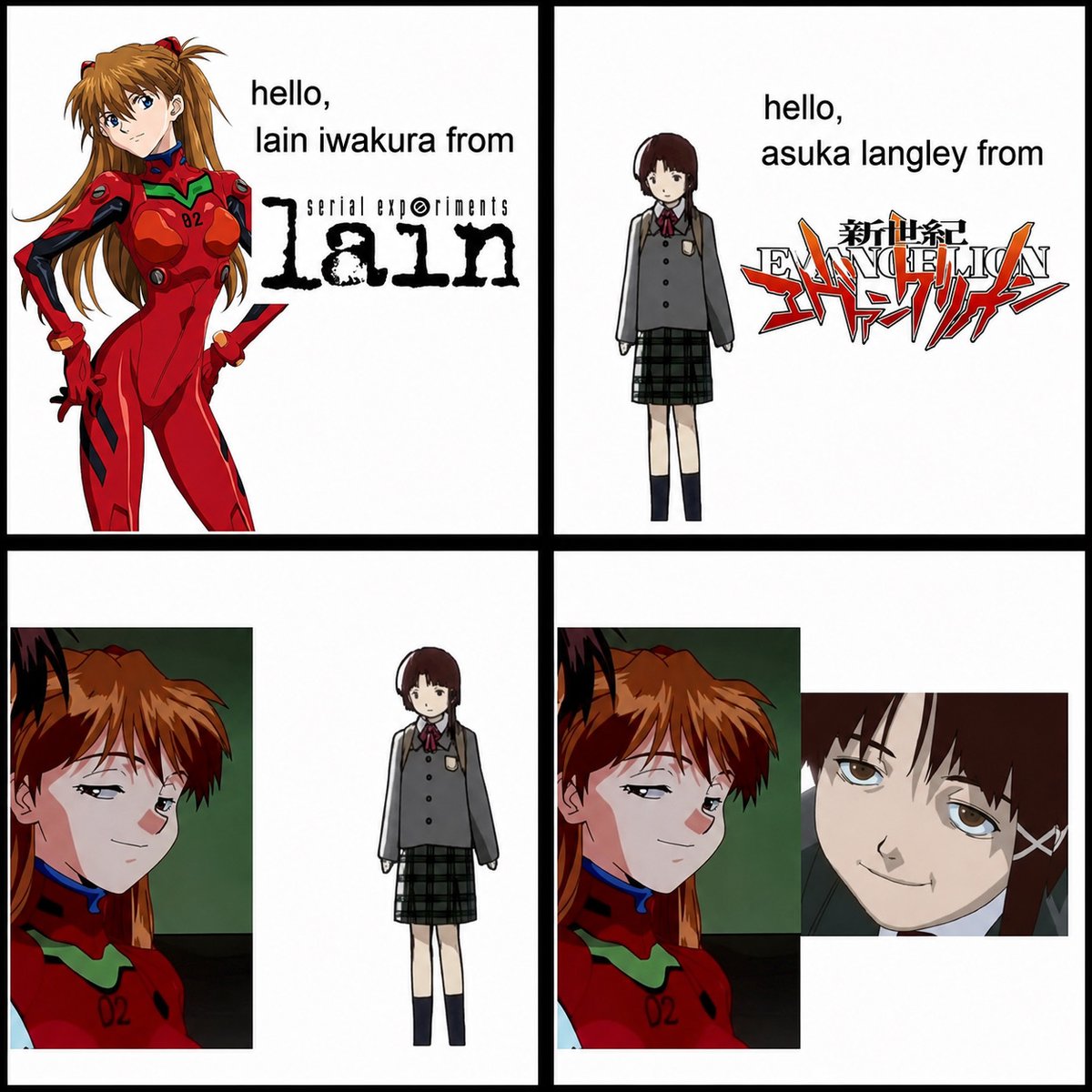 nervcentral's tweet photo. Lain🤝Asuka https://t.co/QulYrqq7vY