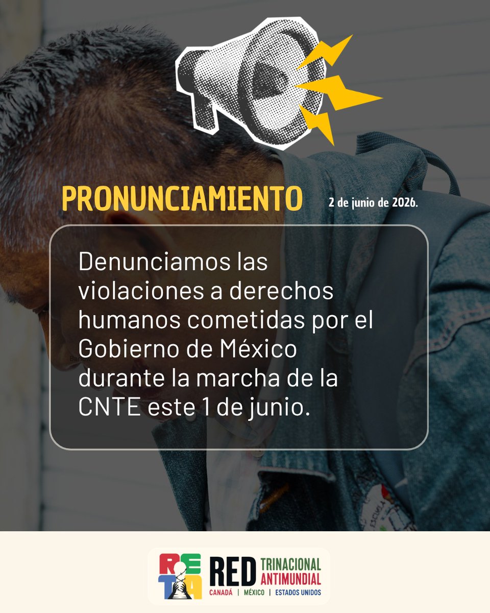 RetaAlMundial's tweet photo. #PronunciamientoRETA | ¡La represión sí ocurrió. Y está documentada!

Mientras las autoridades niegan el uso de gases y proyectiles contra la movilización de la #CNTE, periodistas y activistas registramos las agresiones 1/3  👇🏽 https://t.co/h7vJXZjUIB