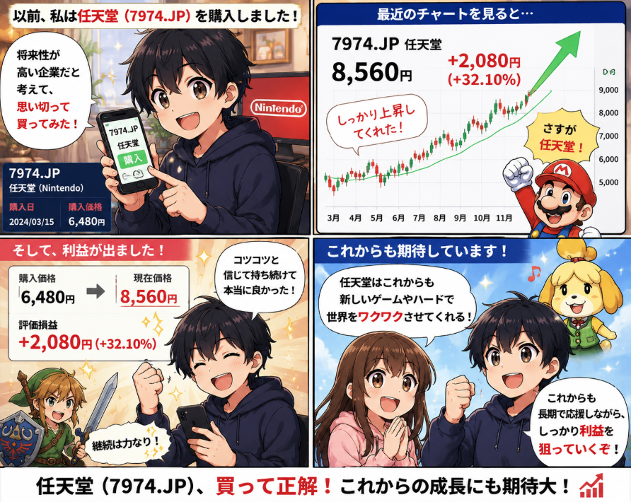 mrm_nozaki's tweet photo. 🔥数日前に任天堂（https://t.co/t1sA5Ue0tU）の株を購入しました。

最近、利益が着実に伸びています。📊

もちろん、市場に絶対的な保証はありませんが、任天堂は単なるゲーム会社という枠を超えたグローバルIP企業だと信じています。

現在の利益は、まだ始まりに過ぎません。

中長期投資を念頭に置き、引き続き保有し、

次の成長段階を楽しみにしています。🚀

市場は常に忍耐強い投資家に報います。👀📈