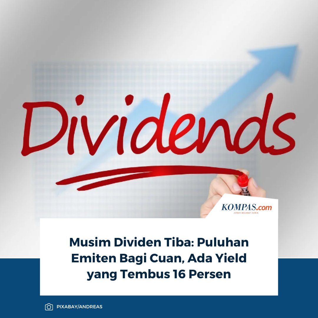kompascom's tweet photo. Baca di sini: https://t.co/C7MhbQIerG
Puluhan emiten dari berbagai sektor bakal membagikan dividen tunai dengan nilai yang beragam. Di mana, jadwal cum dividen yang ditetapkan antara 2-8 Juni 2026.
~KQ #dividensaham #cumdividen #dividenyield https://t.co/fKihsED8gh