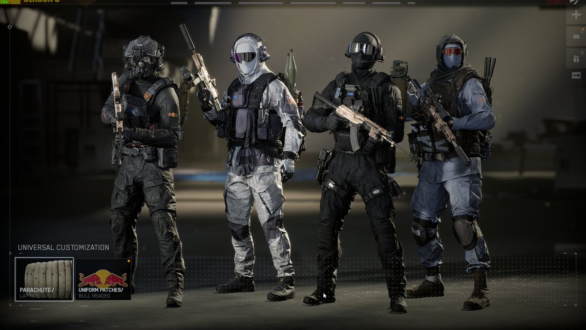 iEdyy's tweet photo. I feel like BF6's character skins have been improving over time, the all black Vulture skin is too clean. Can't say the same for the weapon skins though imo, I'll stick with the Mastery stuff. https://t.co/ahBZ5BUrT2