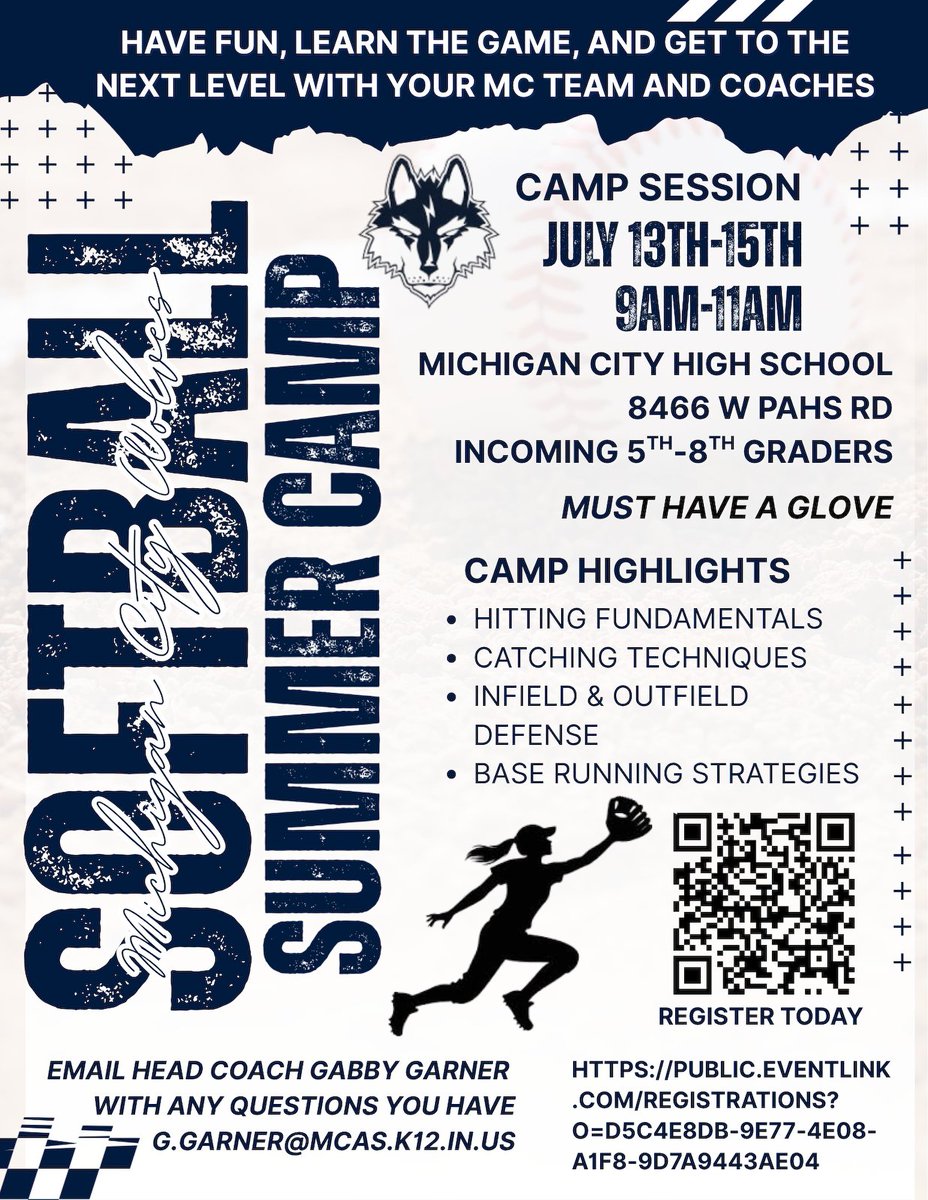 MichCityWolves's tweet photo. News: MCHS Girls Softball Summer Camp https://t.co/R9bbHGUWfh https://t.co/OtyIFDYmO7