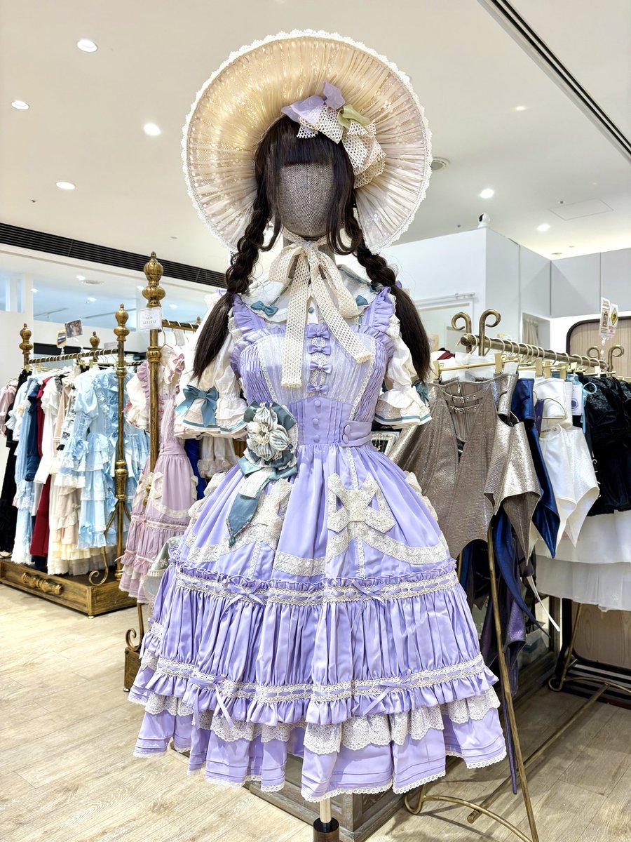 すぬこ♡様☆専用96.入園入学セット　女の子　パープル ラベンダー花柄 フリル こんにちは #星箱新宿店 です🕊️ レースとフリルをたっぷり重ねて歩く