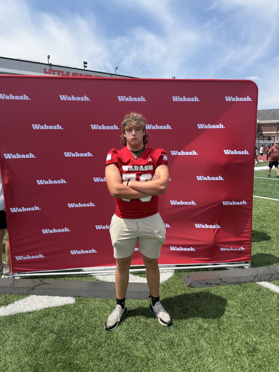 landon_hofmann's tweet photo. Had a great visit at @WabashFB. Appreciated the opportunity to spend more time with the coaching staff and learn more about the program. Thank you for the hospitality and continued interest. @coachmbolin @coachgilbert10  @CoachOlmy @Coach__Reaves https://t.co/AgUDbOf1r5
