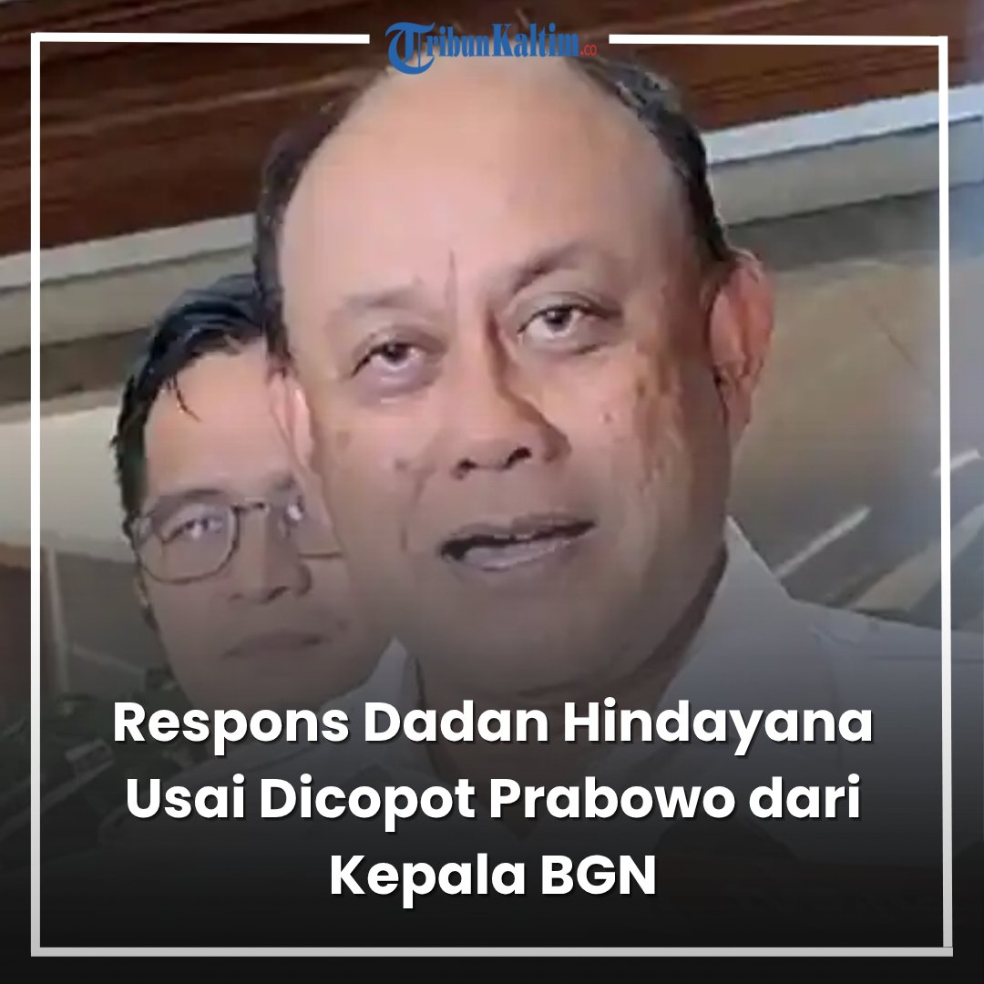 tribunkaltim's tweet photo. Presiden Prabowo Subianto resmi mengganti jajaran pimpinan Badan Gizi Nasional (BGN) setelah evaluasi kinerja lembaga tersebut selama hampir satu setengah tahun terakhir.

Baca selengkapnya: https://t.co/RVoQOytAI9 https://t.co/E8AUU1pGed
