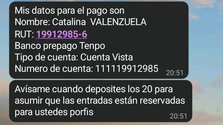 rainberrytear's tweet photo. ESTAFA CONCIERTO BTS CHILE⚠️
Ojito que esta persona está intentando estafar. De alguna forma entra a los grupos de whatsapp de distintas universidades y ahí comenta que vende entradas para el 17, que las puede dejar en cuotas, etc. Intentó estafar a +
#BTS_Santiago #Chile #Army https://t.co/AZWzAGvVkN