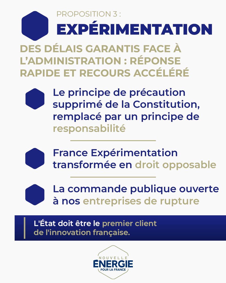 BonnetSebas75's tweet photo. Clément Beaune veut redonner à la France le goût du plan. Mais la France ne manque pas de plans. Elle manque de liberté. Le plus révélateur tient à la fonction même de celui qui parle. Clément Beaune dirige le Haut-commissariat à la Stratégie et au Plan. L’homme placé à la tête de l’organisme chargé de penser l’avenir explique aujourd’hui que la France ne sait plus penser l’avenir.

La technocratie française a parfois des éclairs de sincérité involontaire.
Depuis des années, l’État produit des stratégies, des feuilles de route, des comités, des hauts-commissariats, des lois d’orientation et des rapports d’avenir. Résultat, les innovateurs attendent, les entrepreneurs contournent, les chercheurs s’épuisent, les industriels renoncent. Le problème français n’est pas l’absence de projection. C’est l’impossibilité d’agir.
@davidlisnard rappelle une chose simple. La liberté, ce n’est pas demander moins de justice. C’est demander que l’on laisse faire ceux qui veulent agir. Travailler, créer, entreprendre, chercher, produire. La puissance publique doit garantir le cadre, pas confisquer le mouvement.

@Nouv_Energie pose donc une question autrement plus décisive. Et si l’on cessait de traiter le génie français comme un risque administratif ? Il ne s’agit pas d’ajouter un plan à tous les plans déjà oubliés. Il s’agit de rendre possible l’expérimentation, d’ouvrir la commande publique à l’innovation, de remplacer la peur normative par la responsabilité.
Bref, de laisser faire ceux qui veulent agir.

Non pas un plan de plus pour administrer l’innovation. Mais une liberté retrouvée pour la laisser naître, grandir, produire et conquérir. Notre pays n’a pas besoin que l’on dessine son avenir depuis un bureau.
Il a besoin que l’on cesse d’empêcher ceux qui peuvent le construire. Le Haut-commissariat au Plan veut désormais un plan pour réapprendre à planifier.
Nouvelle Énergie propose plus simple, plus exigeant, plus français. Libérer ceux qui savent faire.

À force de tout planifier, l’État a fini par organiser l’impuissance.
À force de libérer, on peut encore réveiller la puissance française.
#Lisnard2027