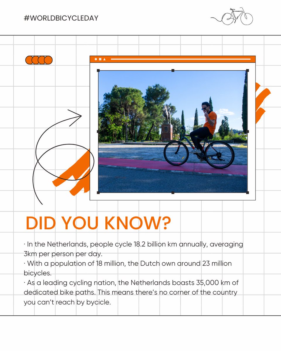 NLinBelgrade's tweet photo. On #WorldBicycleDay, we celebrate the pivotal role cycling has played in our society and the endless potential it still holds. Cycling literally moves us forward. https://t.co/Auo1WXHND7