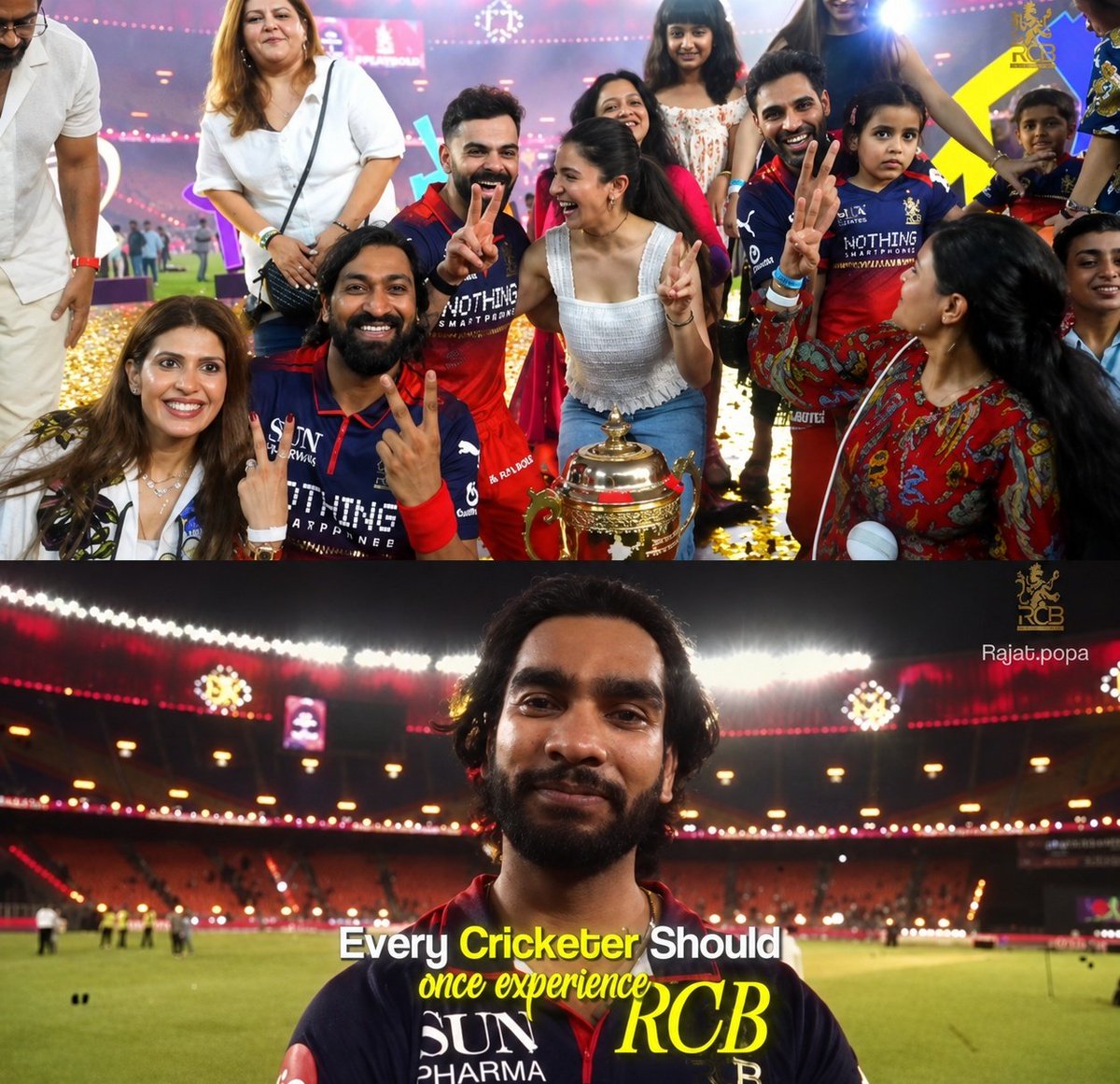 KunalVkf18's tweet photo. Venky : "This win is the most special one as the whole country was supporting us"

Bhuvi : "Winning with RCB is the best moment of IPL for me"

Venky : "Every Cricketer should once experience RCB"

Krunal : "Winning with RCB is the best feeling ever".

Salt : "RCB is like a family"

Faf duplessis : Played for different franchises still tweets about RCB only

They all used to play for teams with trophies but has their best times in RCB. This team is special, this is the real ONE FAMILY. ❤️🥹