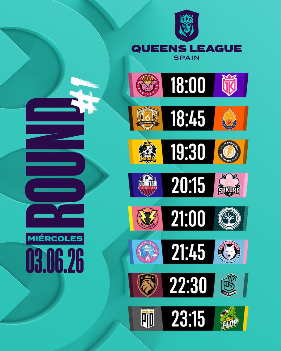 QueensLeague's tweet photo. HA LLEGADO EL DÍA 🥹

HOY EMPIEZA LA QUEENS LEAGUE 👑🔥 https://t.co/4aCytd5CPR