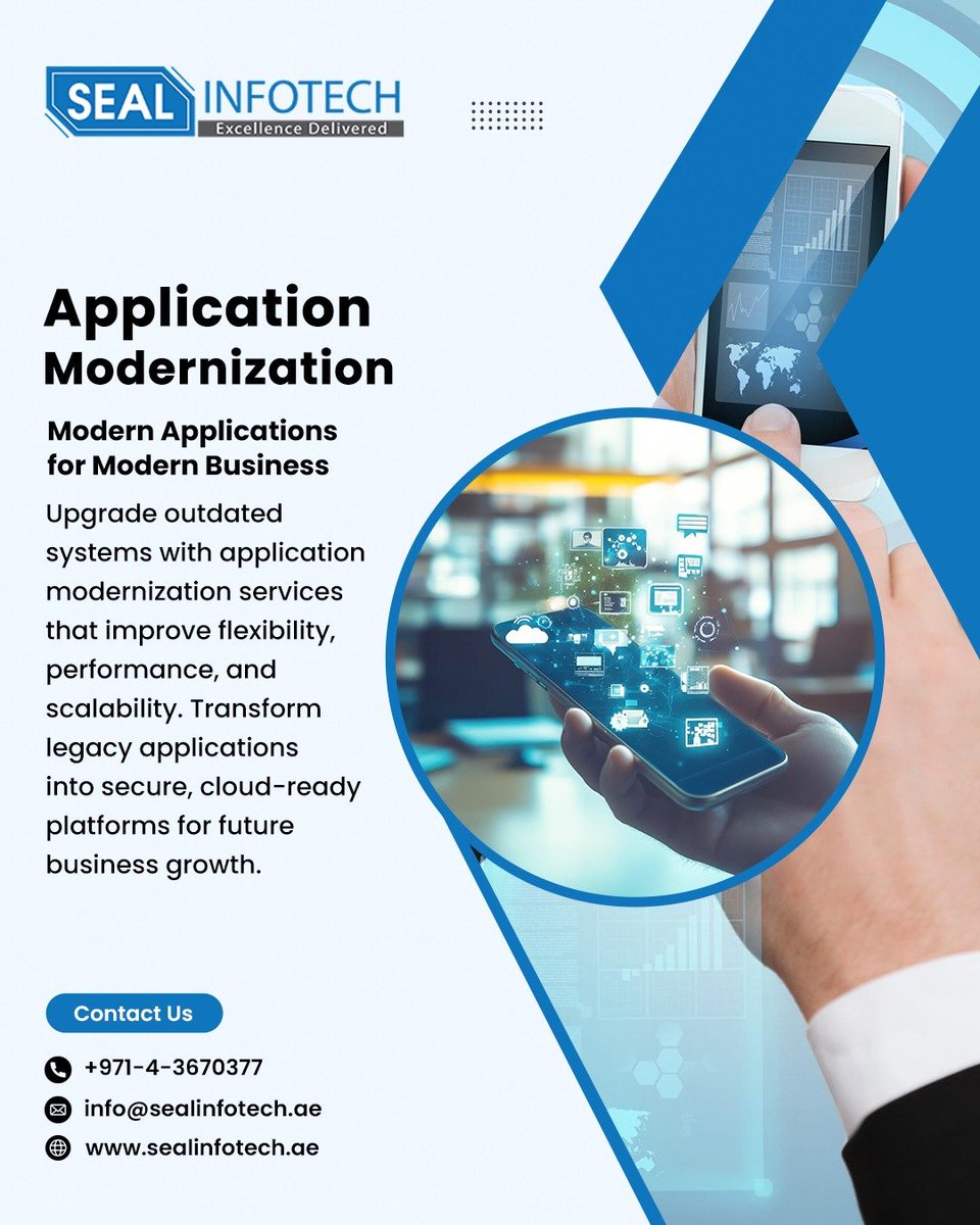 sealinfotech's tweet photo. Upgrade outdated systems with application modernization services that improve performance, flexibility, and user experience.
📞 +971-4-3670377
🌐 https://t.co/n1wsfKKD66
📧 info@sealinfotech.ae
#ApplicationModernization #CloudTransformation #DigitalTransformation #Technology https://t.co/wPoXcXE1fM