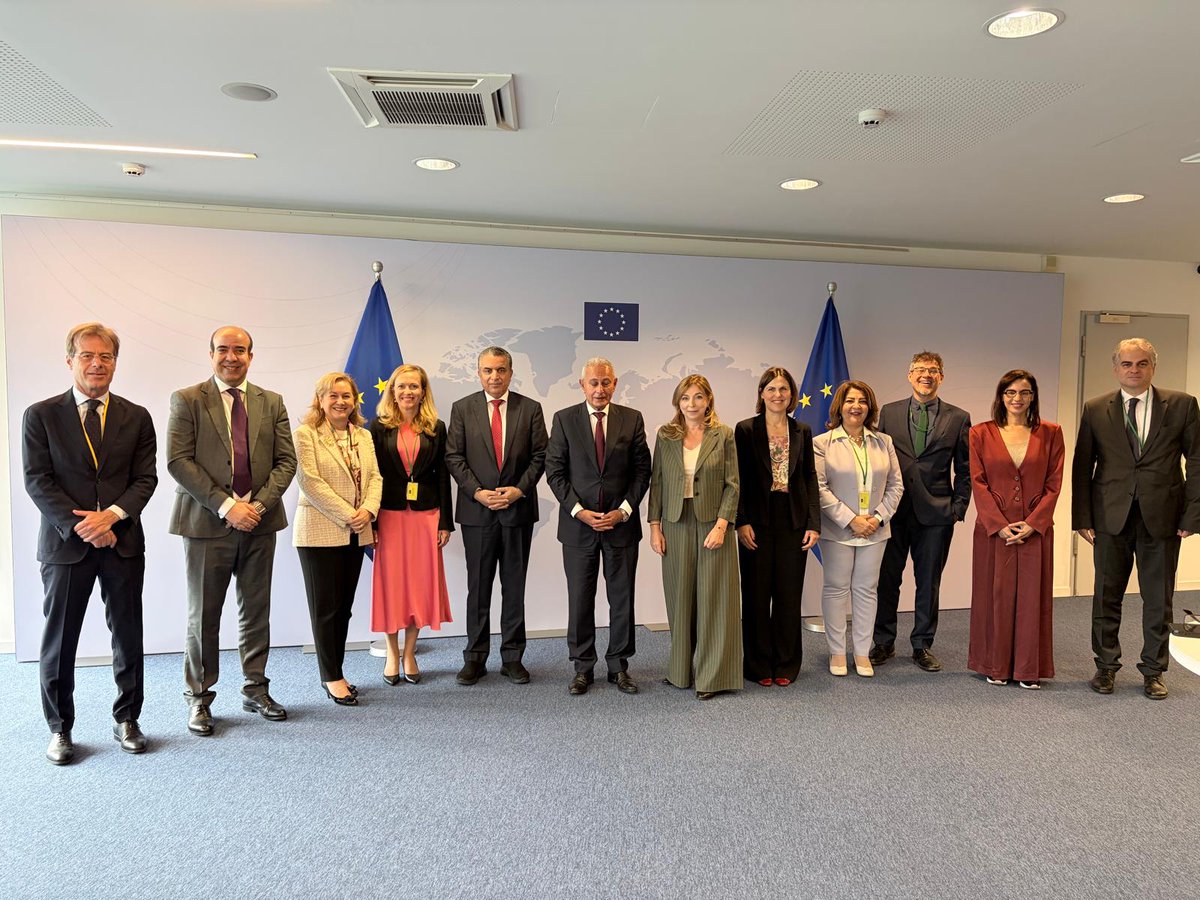 UfMSecretariat's tweet photo. The UfM newly appointed Deputy Secretaries General met with representatives of its Co-Presidency, the European Union and Jordan, to discuss shared priorities and advance cooperation across the Euro-Mediterranean region. This team sends a strong signal: women make up the majority, while bringing diverse skills, expertise and complementary perspectives on the Mediterranean.