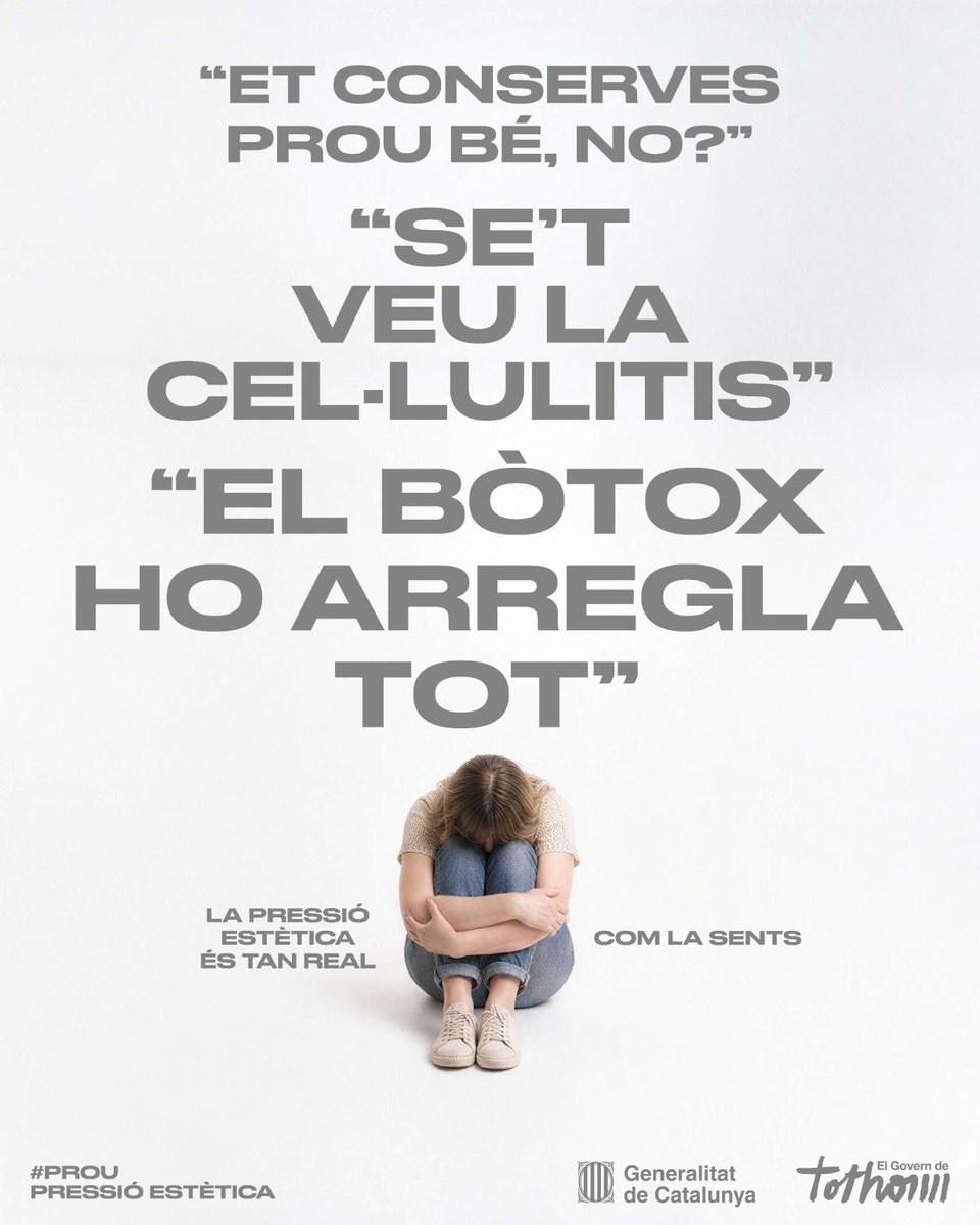 icdones's tweet photo. ⚠️El 47% de noies d'entre 12 i 16 anys es vol aprimar.

El problema no és el teu cos, és la pressió constant per encaixar en un ideal de bellesa. Identificar la pressió estètica és el primer pas per combatre-la.

La pressió estètica és tan real com la sents
#ProuPressióEstètica https://t.co/f96obYCmkx