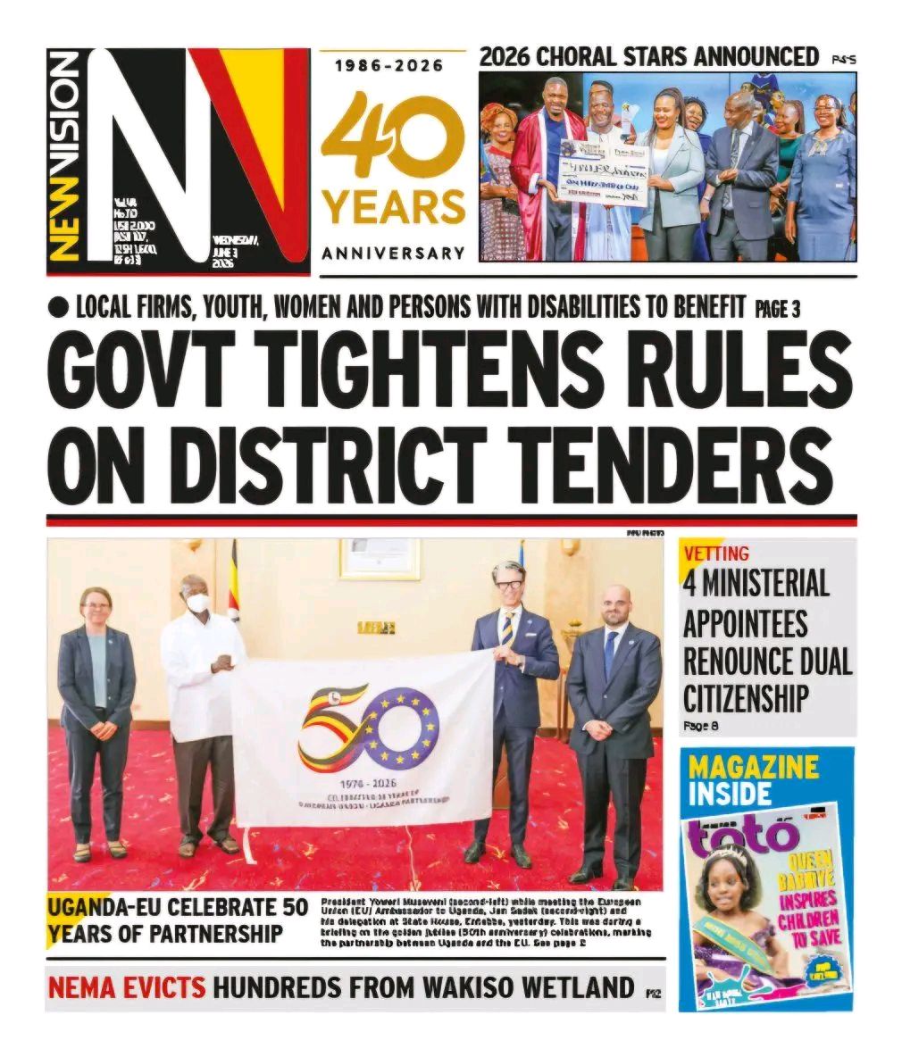 NarrImpact's tweet photo. The boldest East African dailies shaping today's narrative.

Government says fish project not abandoned, blames funding crunch. ~The Citizen
Local firms, youth, women and persons with disabilities to benefit.~NewVision
Ruto: I allowed US to bring Ebola patients.
~Daily Nation https://t.co/2efiQwIVIN