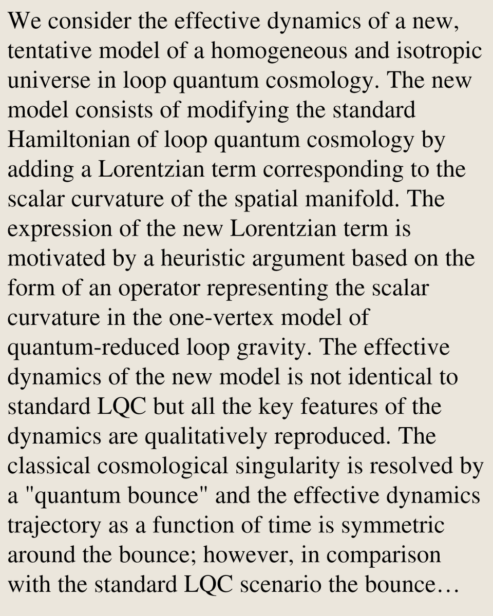 RelativityPaper's tweet photo. Effective dynamics of a homogeneous and isotropic universe with quantum curvature

Ilkka Mäkinen
https://t.co/SueLTfDtG0 [𝚐𝚛-𝚚𝚌] https://t.co/Avo7ndLXXA
