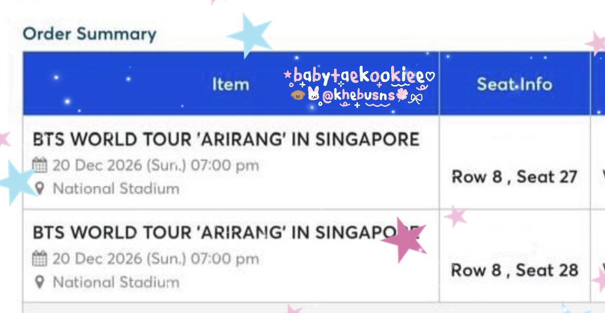 khebusns's tweet photo. ได้แล้วแม่😭😭

#BTS_WORLDTOUR_ARIRANG_SINGAPORE https://t.co/ANTmmHgzEr