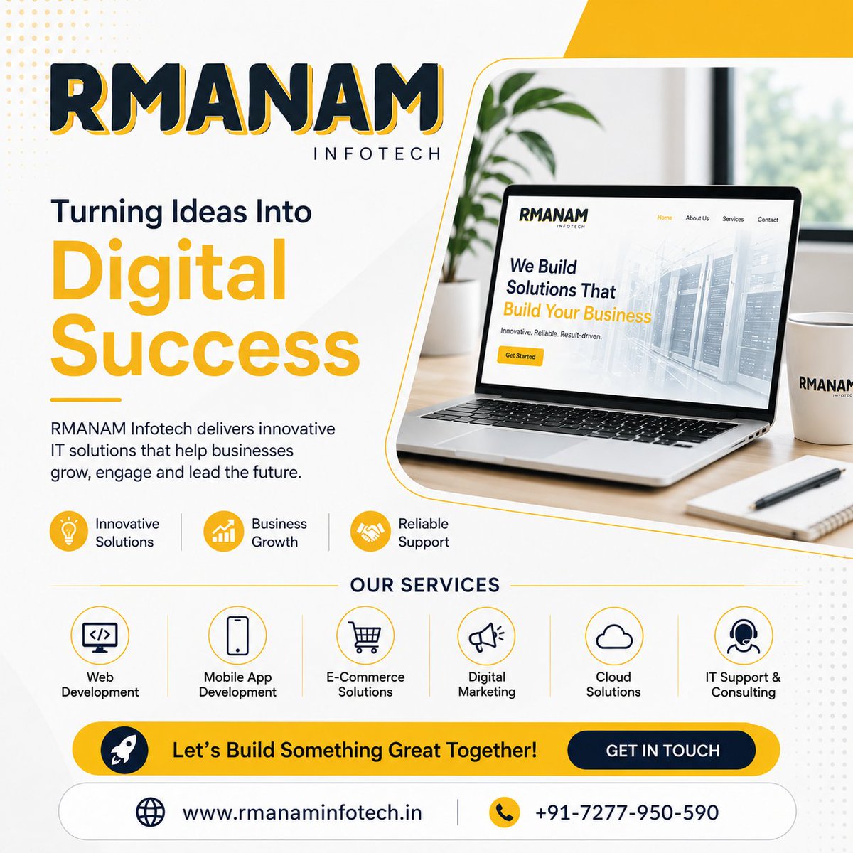 rmanamInfotech's tweet photo. 🚀 Turning Ideas Into Digital Success!

We build innovative digital solutions that help businesses grow, scale, and stand out in the digital world. From website development to mobile apps, digital marketing, and custom software solutions.
#WebDevelopment #MobileAppDevelopment https://t.co/Vtu7UCjwAS