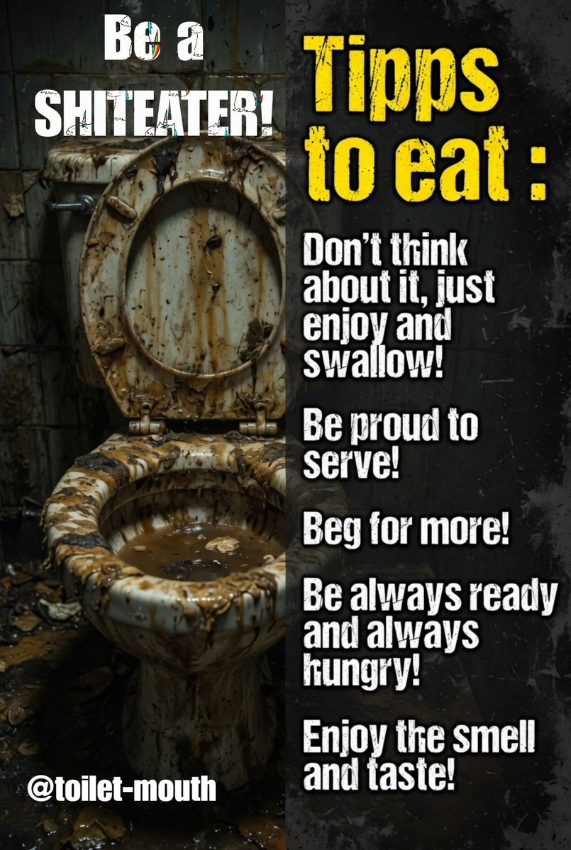 toilet__mouth's tweet photo. I get so many messages : YES, YES,YES! I really LOVE eating SHIT from other males! Out of their filthy, hairy, farting asses!
YES, YES, YES i really love the smell and taste!
YES, YES, YES, it became meanwhile a daily regular meal for me and Shit became my food!
YES, YES, YES, I'm proud of being a human toilet and I want to eat SHIT for the rest of my life, ever single day 🚽💪

See me eating, flushing and being just a human toilet here :

https://t.co/FENOkPOFo1

#eatshit #shitfeeder #kaviar #pig #merde #mierda #scatswallowing #scat #shiteater #humantoilet #gaytoilet #scatvids #kinkygaysex #scatbook #kinky #shiteater #scatsex #gayfilth #scat #deeprimmer #gayscat #gayshit 
#kinky #scheisse
