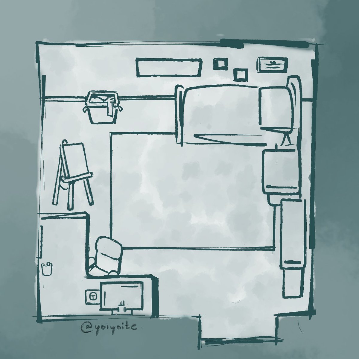 yoiiyoite's tweet photo. old deltarune oc room concept https://t.co/l2MlWgZy2v