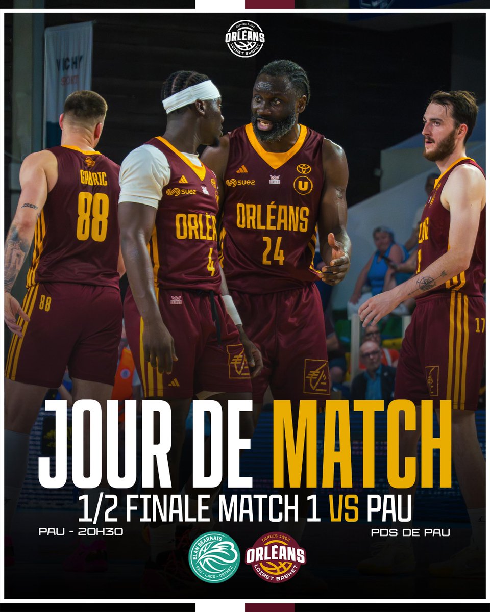 OLB45's tweet photo. ⚔️ 𝙅𝙊𝙐𝙍 𝘿𝙀 𝙈𝘼𝙏𝘾𝙃 ⚔️
🗓️ Mercredi 3 juin
🏆 1/2 finale aller - Playoffs
🆚 @EBPLO 
🕰️ 20h30
🏟️ Palais des Sports de Pau
🎤 @iciorleans 
📺 LNB TV

Here we goooo ! 🔥

La première manche des demi-finales, c'est ce soir dans les Pyrénées ! 🏔️

#TousOLB https://t.co/2OEBsqLp5f