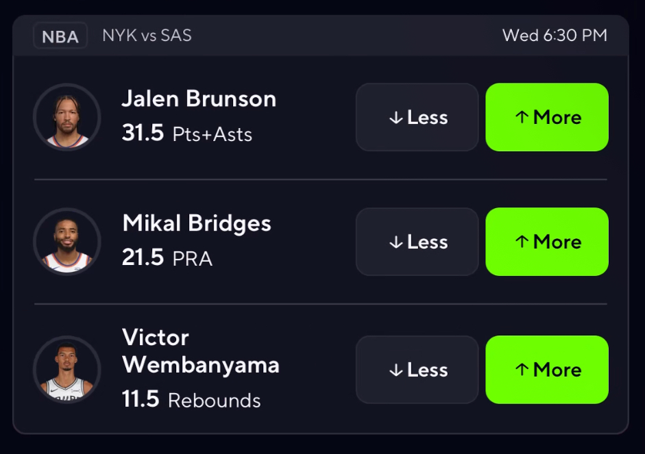 billhpicks's tweet photo. Prize Picks NBA Play Of The Day🔥

Jalen Brunson Over 31.5 Pts+Asts
Mikal Bridges Over 21.5 PRA
Victor Wembanyama Over 11.5 Rebs

Play $5 on Prize Picks, get $50

Claim It Here With Code BHP👇
https://t.co/mWsL5JiTDZ https://t.co/6VTy6W7YM4