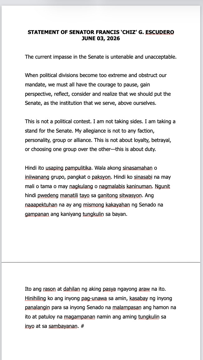 RG_Cruz12479's tweet photo. Senator Francis Escudero explains why he showed up at today's plenary session https://t.co/Jh6AD8OlR1