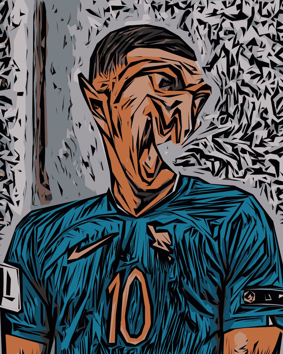 OzzyPerpurl's tweet photo. Caricatures but the low poly version of Bacon mbbape in the French national team https://t.co/xYetNUu3RL