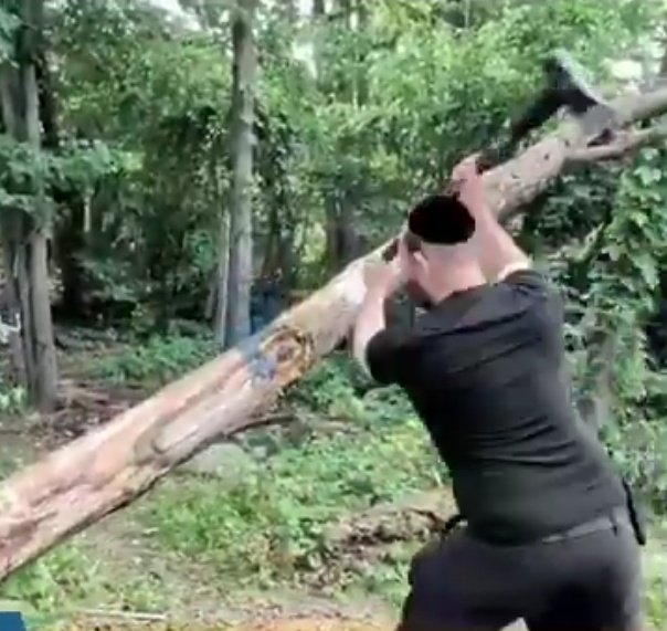 AdinHaykin1's tweet photo. Amazing 

A Jew with an ax: 30 seconds 

A Goy with a chainsaw: 13 seconds https://t.co/kdjS4rILWu