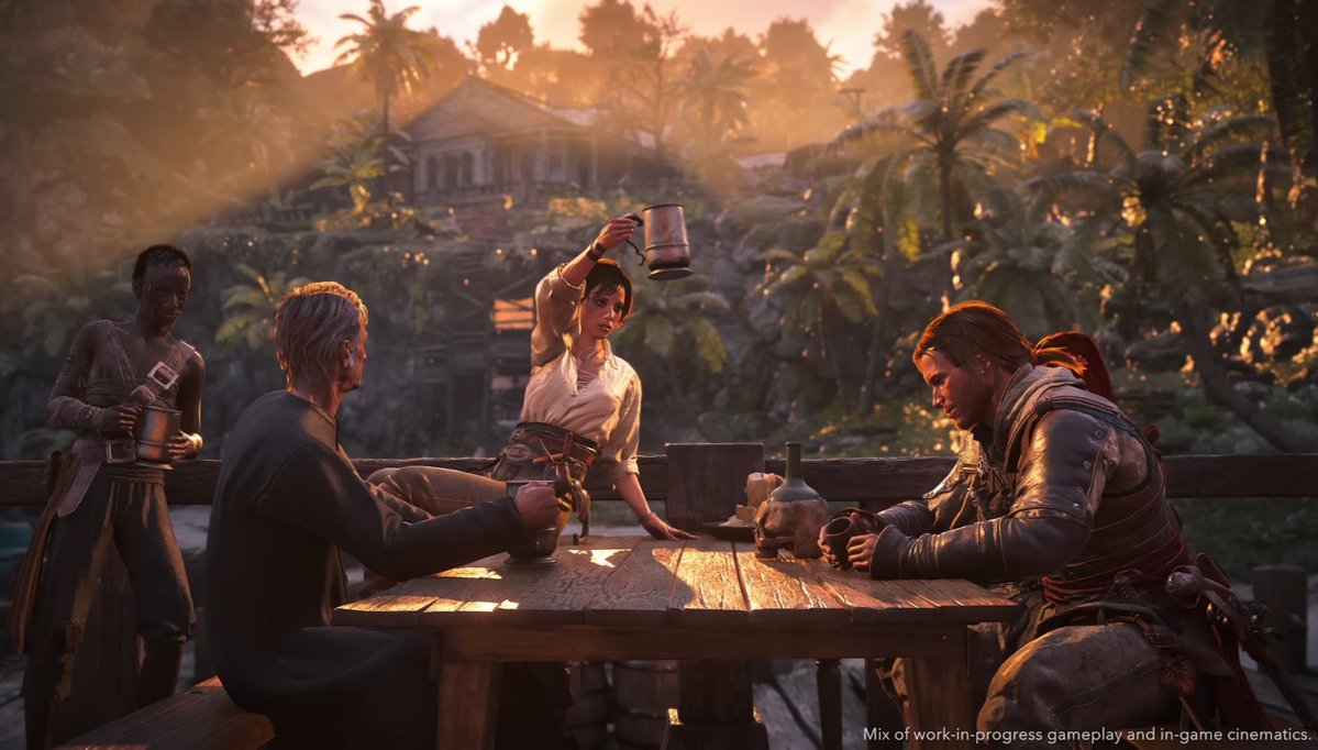 TheRealZephryss's tweet photo. New Content for Assassin's Creed Black Flag Resynced

🔸 6 hours of brand-new content

🔸 8 new story missions will be added to the game, focusing on Edward Kenway's pirate adventures and featuring Robert Maynard.

🔸 These new missions will help resolve loose plot threads surrounding Blackbeard's ending.

🔸 12,000 new lines of dialogue have been added to Black Flag Resynced.

🔸 New ending scenes for several side characters.

🔸 10 additional sea shanties tied to quests and activities.

🔸 A new scene featuring additional story content for Bartholomew Roberts.

🔸 A new scene involving Edward and Caroline, written by Darby McDevitt, the lead writer of the original game.

🔸 Darby has also written two entirely new scenes and revised one scene from the original game.

🔸 He stated that one of these new scenes is among his top five favorites in the entire game.

🔸 A brand-new replacement scene has been added to preserve the original ending's meaning, with Darby McDevitt contributing to its writing.

🔸 The original Modern Day storyline has been replaced by Animus Rifts featuring "What If?" scenarios found throughout the map.

🔸 One example mentioned is: "What if Edward became a Templar?"

🔸 The Modern Day storyline of Black Flag Resynced is rumored to be set in 2096. (Based on recent leaked data files, not 100% confirmed)

🔸 If it's true, then the Modern Day storyline takes place 83 years after the Modern Day events of the original game.

🔸 It is also 75–76 years after the Modern Day events involving Layla and Basim in Assassin's Creed Valhalla.

🔸 Three new officers can join your crew: Lucy Baldwin, The Padre, and Deadman Smith.

🔸 9 new crew recruitment missions have been added.

🔸 Each officer has a unique narrative questline that reveals their backstory.

🔸 Earn their trust to recruit them to your crew and benefit from their special gameplay abilities.

🔸 New pets for the Jackdaw: a Monkey and a Cat.