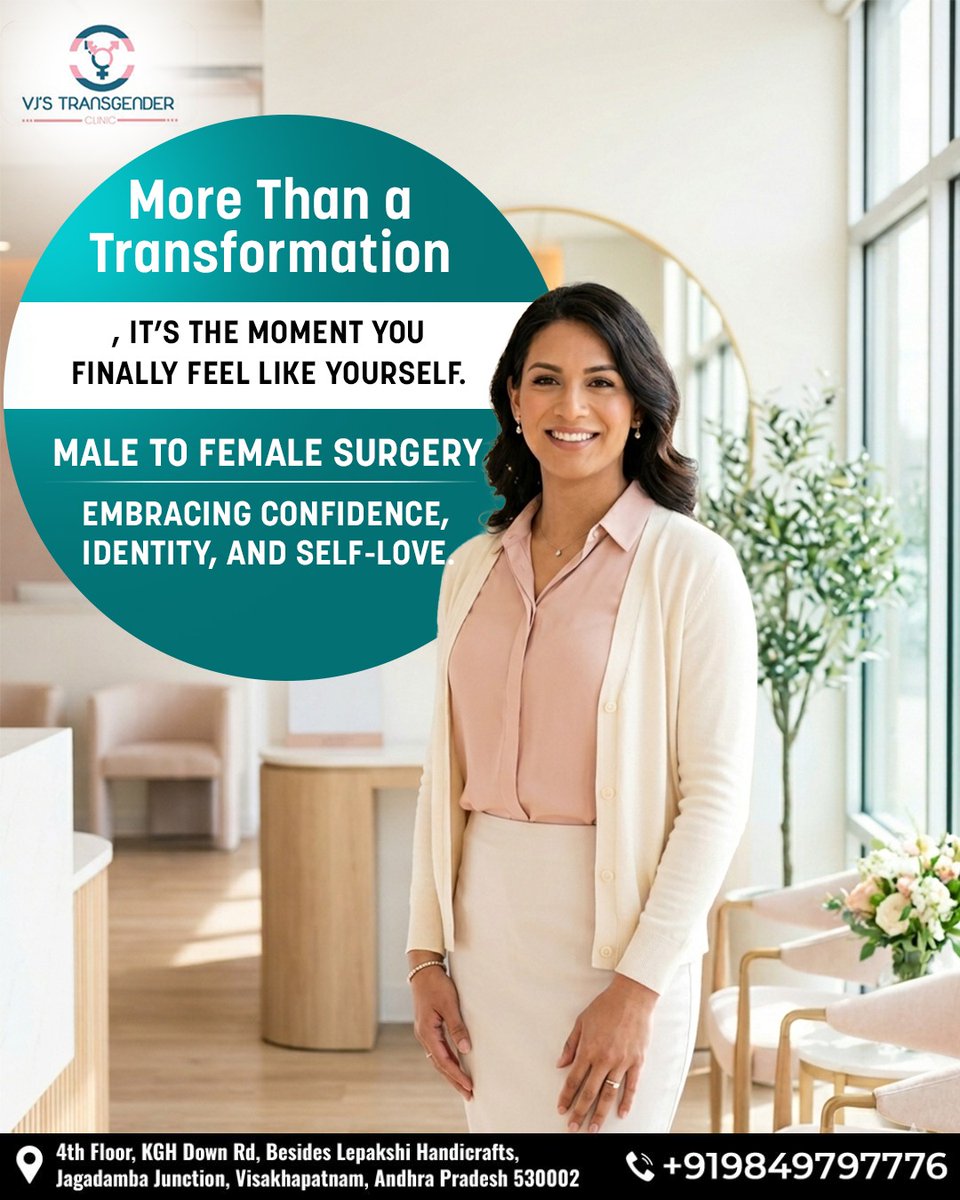 VJsTransgender's tweet photo. Male-to-Female Gender Affirmation Surgery at VJ's Transgender Clinics.

📍4th Floor, KGH Down Rd, Besides Lepakshi Handicrafts, Jagadamba Junction, , Visakhapatnam, India, 530003
☎9849797776
🌐https://t.co/ipKqD6ZRRt

#vjstransgenderclinics #genderaffirmationsurgery #mtfsurgery https://t.co/ncDTUaFoT0