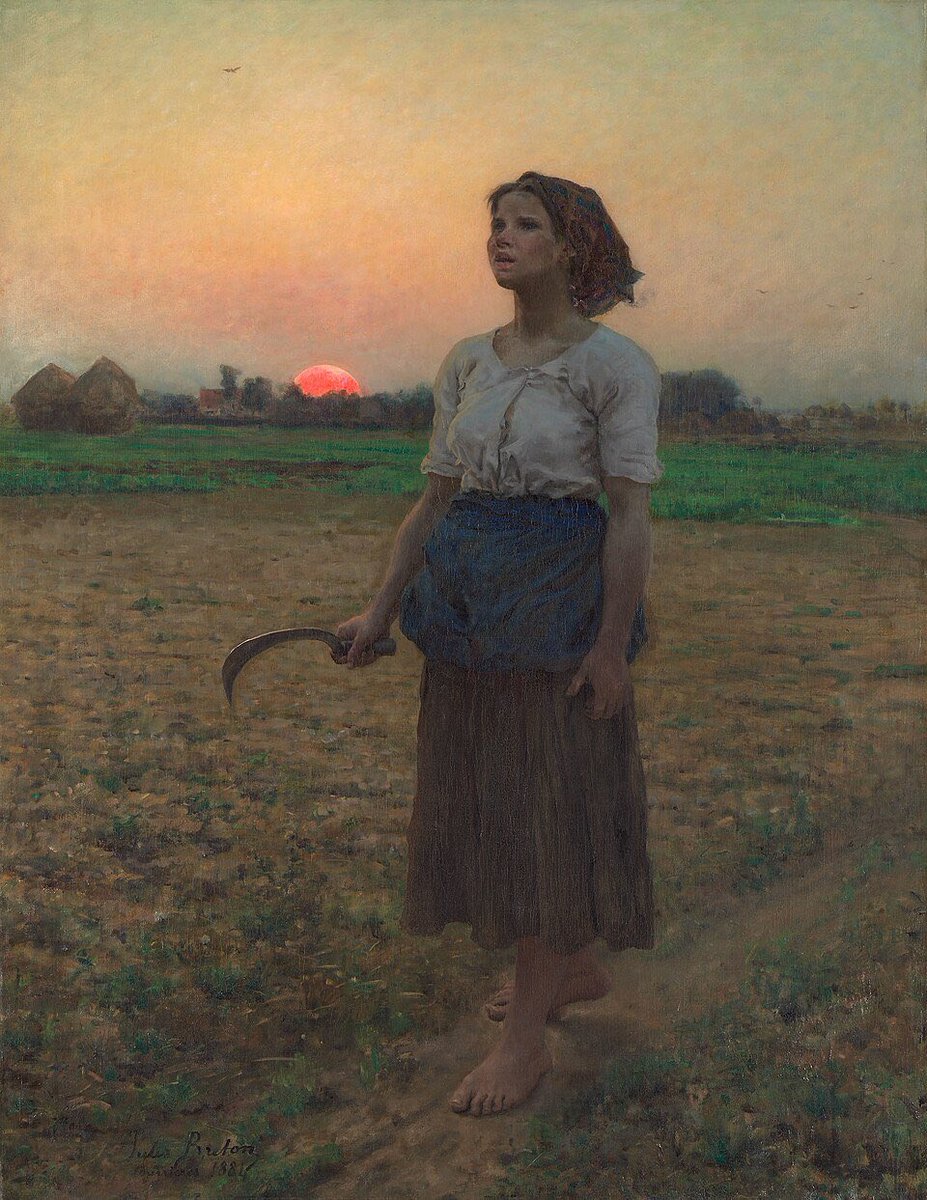 ElsaMc1878's tweet photo. #WordsOnWednesday
“Veil after veil of thin dusky gauze is lifted, and by degrees the forms and colours of things are restored to them, and we watch the dawn remaking the world in its antique pattern.”
– Oscar Wilde, The Picture of Dorian Gray.
🎨Jules Breton. https://t.co/VCO875OTnr