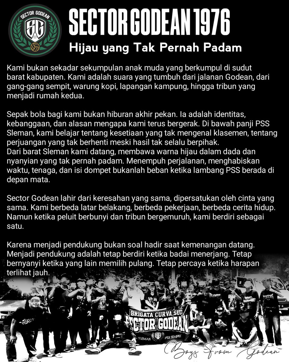SectorGodean's tweet photo. Dari Godean Untuk PSS Sleman https://t.co/DZ8Pff6DMO