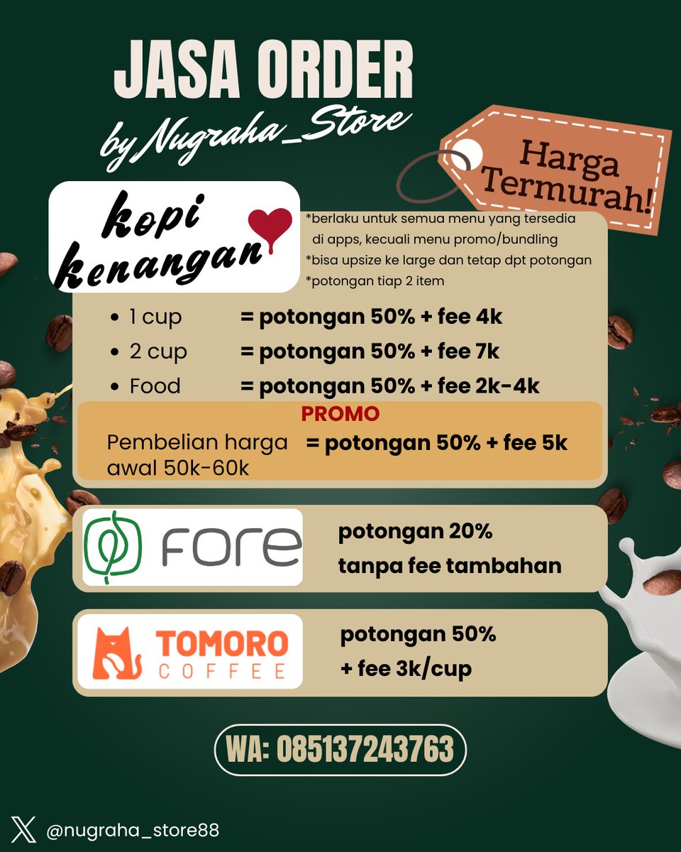 nugraha_store88's tweet photo. Selalu ready jasdor kopken fore tomoro, harga TERMURAH (ngikutin pembelian kalian bukan buat menu sendiri yg dimarkup seenaknya hehe)
FASTRESP 100%, KUY ORDER!!!
TESTI DI BIO ✅✅✅
PROMO FEE KOPKEN!!! super murce
https://t.co/ENpnz2qU2D

#zonauang https://t.co/SCqYqQB9bX