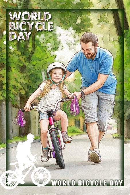 Imranpoonchi's tweet photo. Pedal for the Planet, Ride for the Future! On #WorldBicycleDay, let's celebrate the power of a simple ride. Every journey on a bicyclehelps reduce carbon emissions, improves air quality, conserves fuel, and supports a healthier lifestyle. Small ride. Big impact. #WorldBicycleDay https://t.co/sUltlioe7D