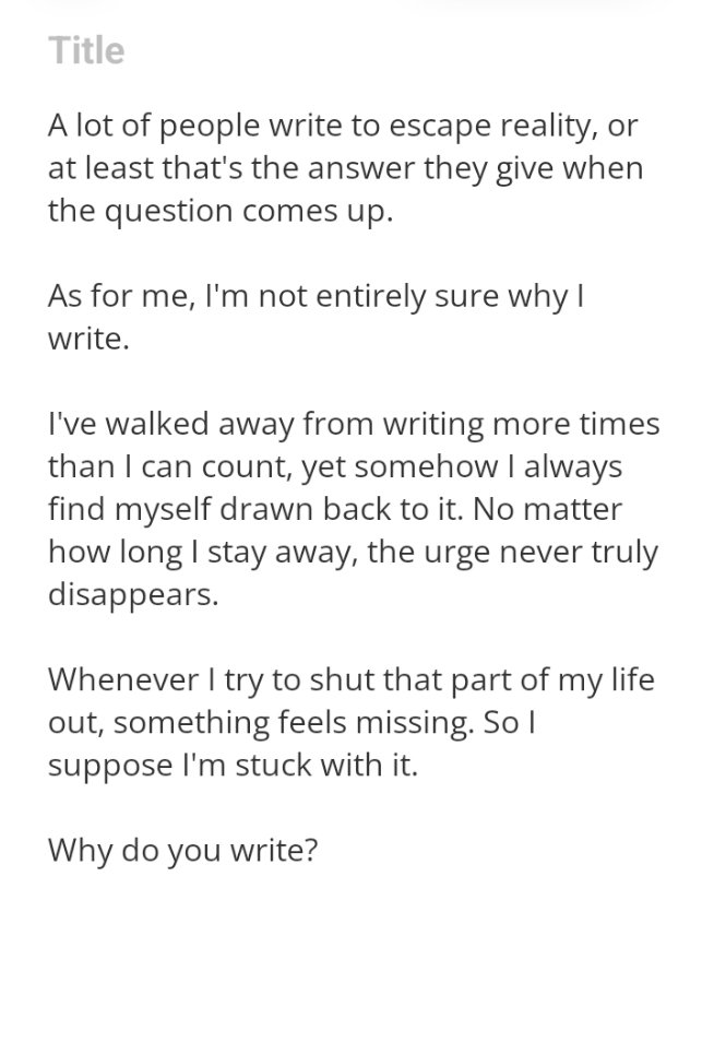 inkedbylover's tweet photo. Why do you write? https://t.co/wK2ivH3rCR
