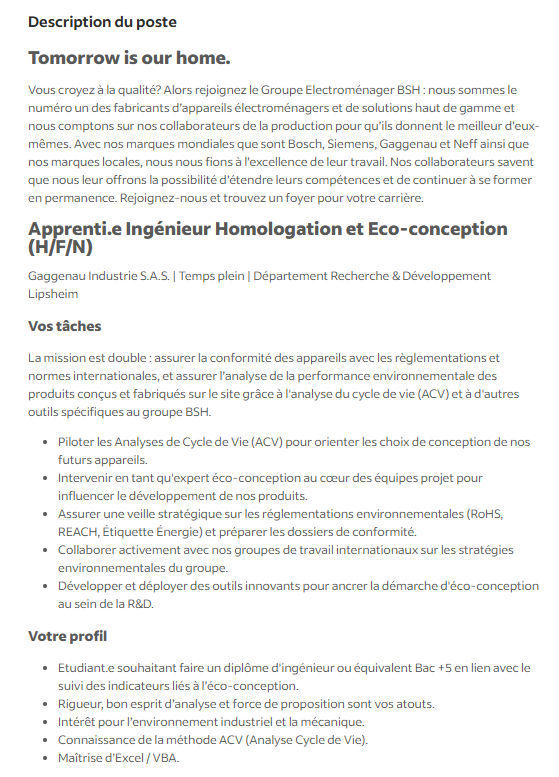 Dr_EDiaw's tweet photo. 📢📢Je recrute actuellement pour ce poste (Apprenti Ingénieur Homologation et Eco conception) basé en France.

N'hésitez pas à me contacter ou à partager cette opportunité dans votre réseau. https://t.co/CcDkKhCRUC