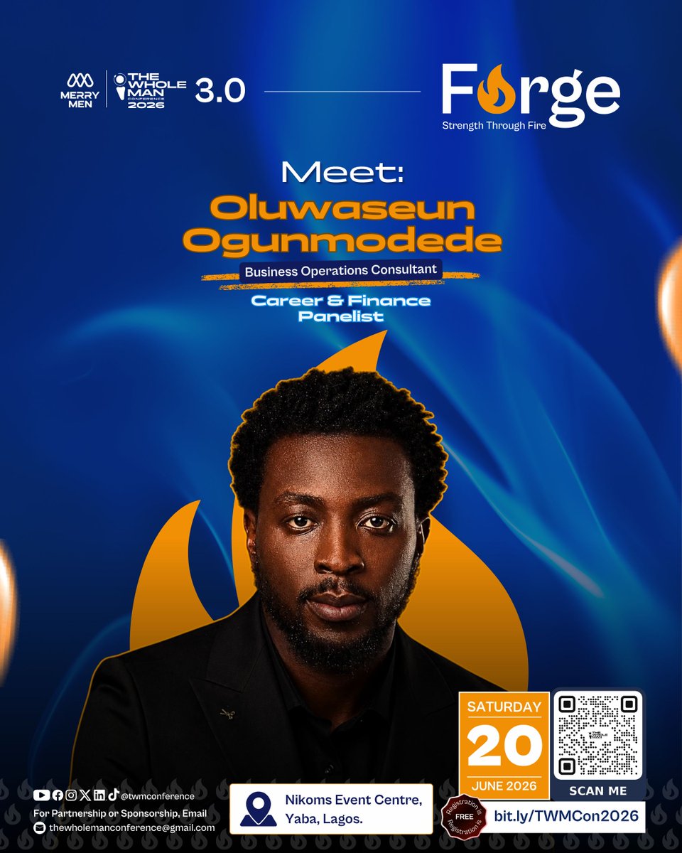 TWMConference's tweet photo. Meet Oluwaseun Ogunmodede, Business Operations Consultant, and Career &amp; Finance Panelist at #TWMCon2026

Seun doesn't just understand business. He transforms it, and on June 20th, he's bringing that same sharpness into a conversation about careers and finances for men. https://t.co/yo2jBZVXUs