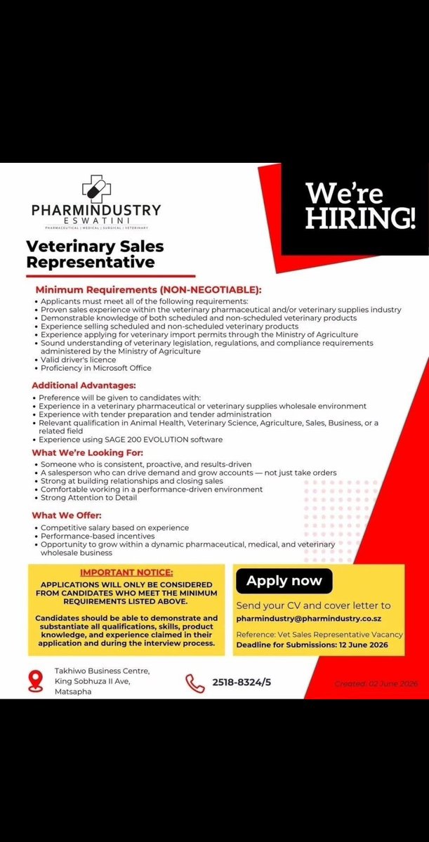 MboraMneecy's tweet photo. Job opportunities eSwatini #eswatini #job #jobsearch #joblife #jobforme https://t.co/hRSgOiJIMy