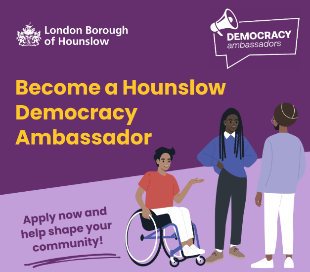 LBofHounslow's tweet photo. Are you aged 16 to 18, living or studying in Hounslow and looking to develop skills to help you get work or move into higher education?

Why not sign-up to our Democracy Ambassador summer programme to make a difference in your local community https://t.co/9E3nRkrviF https://t.co/CHdkb6jAEI