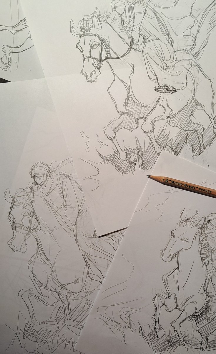 rinryu1111's tweet photo. 疾走する馬。躍動する動物ムズい。なかなかイメージ通りに描けなくて１日粘った。
仰ぎ見る構図にしたらかっこよいイケウマになった(笑) https://t.co/9mWjfczL6P
