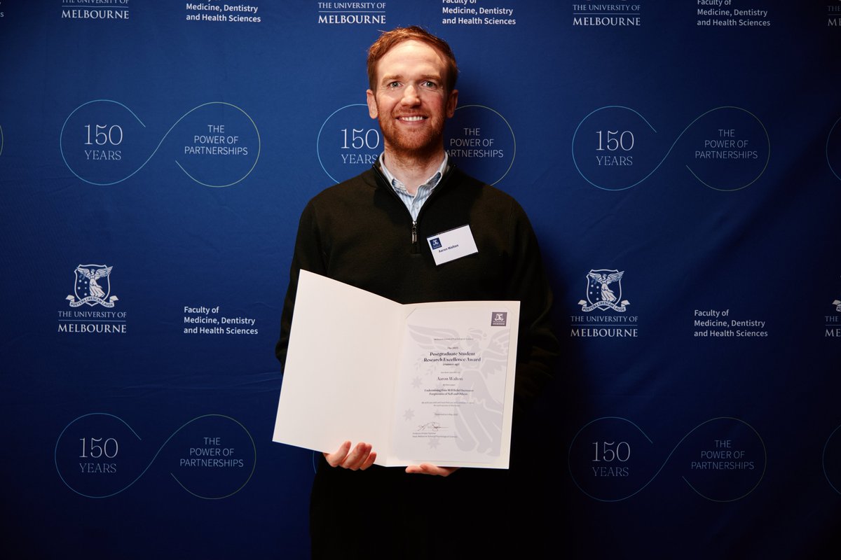 aaronjbwalton's tweet photo. Honoured to have received the Award for PhD Research Excellence (Runner Up) from the Melbourne School of Psychological Sciences at the University of Melbourne.
My PhD research represents a major shift in the field, demonstrating that telling people free will doesn't exist increases individual and interpersonal wellbeing - reducing hatred and shame and increasing forgiveness (without affecting accountability).
This has been among the most intellectually absorbing projects of my life. The core argument is that free will belief amplifies desert-based moral judgment, making us harsher and more retributive, without actually being necessary for holding people accountable. Across multiple pilot studies, two experiments, and a multinational study spanning 44 countries and 8917 participants, the data have been consistent on this point.
Given free will doesn't exist I take no "pride" in my work 😉, but am incredibly grateful that it came to exist through me!

#Psychology #PhDResearch #FreeWill #MoralPsychology #UniversityOfMelbourne #ClinicalPsychology