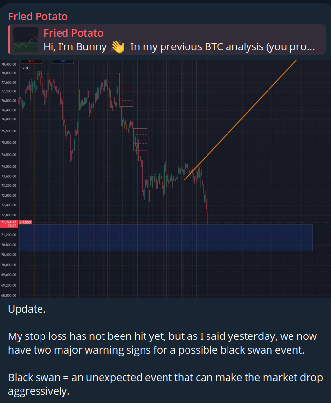 rdbotato's tweet photo. Join my TG for technical analysis on $BTC. We have caught it before the bloodbath.

https://t.co/AEfqJv1Ebr https://t.co/0JwxpnZEam