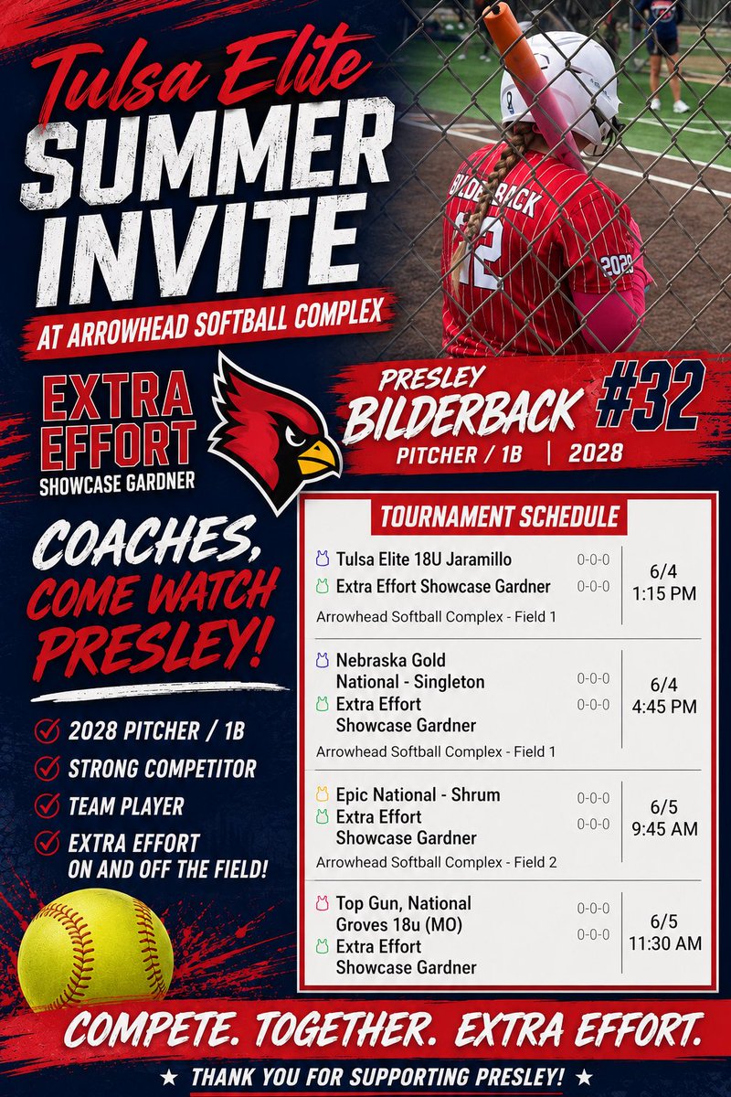 bilderback3232's tweet photo. Ready to hit the dirt at the Tulsa Elite Summer invite! fence! @IHartFastpitch @SBRRetweets @sbsportsnetwork @TulsaElite @Sports_Recruits @CoastRecruits @CoastRecruitsSB @triplecrownspts @NCAASoftball @VYPEOK @OklahomanSports @PrepNation_TV @prepfastpitch @xx_xyathletics @TopPreps @gatorjack72 @LineDsoftball @DirectRecruits @NIL_NCAA @extraeffortokc @LeadingReport @MincoSoftball @mmidnight1000 @GassoPatty @jtgasso @OSUcoachG @RecruitMatador