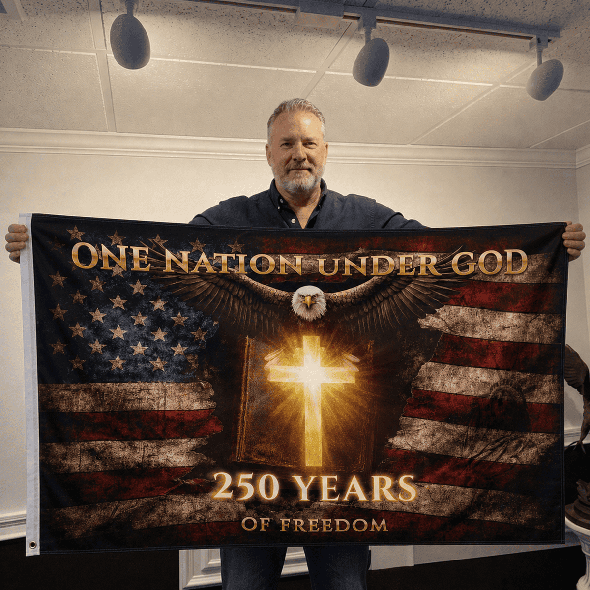 Lakki_home's tweet photo. Fly your pride: One Nation Under God 250 Years Flag! Shop now