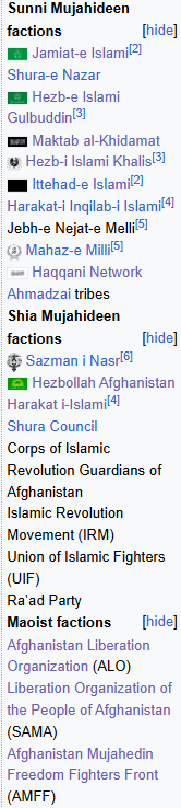 Hmm00749384's tweet photo. The Afghan Mujahideen was something... It was some Western-backed guys who would later make up both the Republicans and the Taliban, some Arab volunteers who would later make up AQ, some Shias backed by Iran, and Maoists backed by China. Others, as well as Pakistani help too. https://t.co/79YGbi5QSB