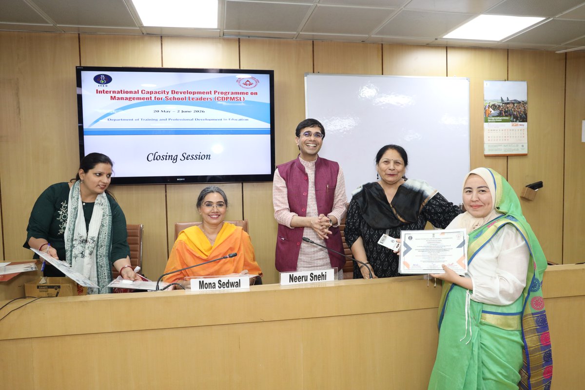 NIEPA_Official's tweet photo. The programme was organized by the Department of Training and Professional Development in Education and attended by twenty seven school leaders and administrators from twelve countries. https://t.co/vYLRxgnfvu