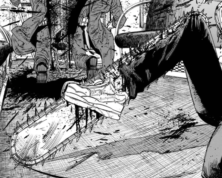 AndromedaArea's tweet photo. @Sneakerbrain12 @Jimbox_OMG @fiorimreoir Denji never reacted to quanxi, that was pochita. Kishibe fought and defeated hybrid denji. Hell his shirt was literally off because he had been pulling his cord and the other one shows pants ripped from leg chainsaw.

Do you think denji of all people would refuse to transform? https://t.co/12NR98RX7J