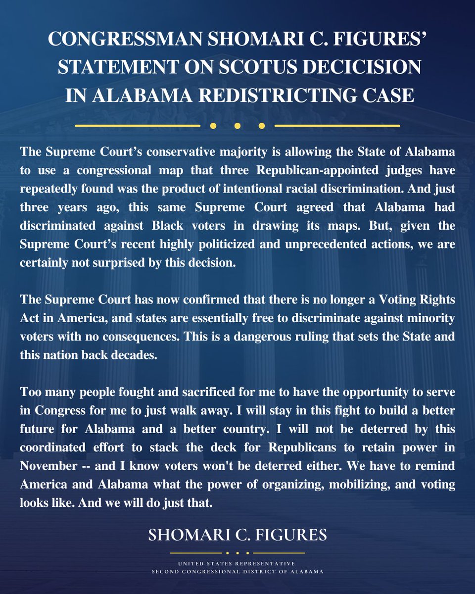 repscfigures's tweet photo. My statement on tonight’s SCOTUS decision. https://t.co/WDOKwwyaBH