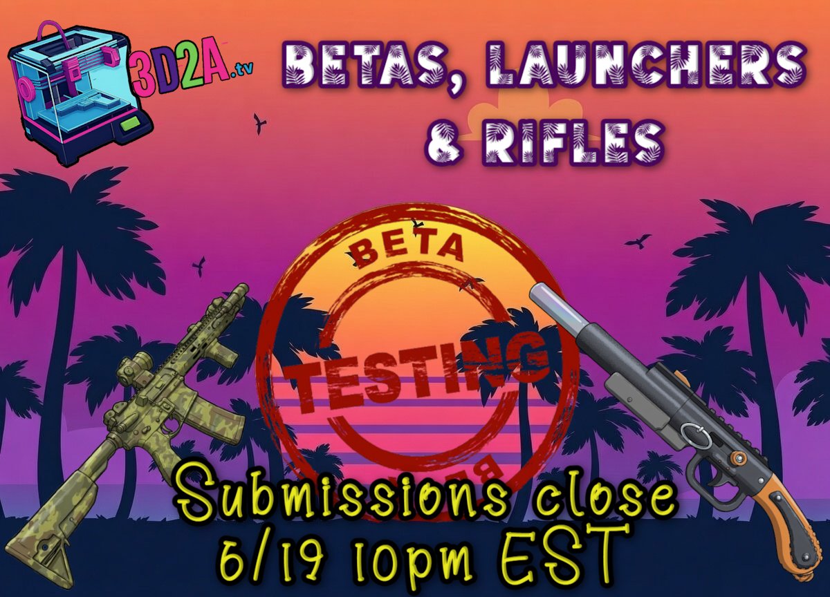 3D2ATV's tweet photo. Ladies and gentlemen may we have your attention please?!

The Submission Link is NOW OPEN for Episode 6!!!

Prize announcements next week but trust us... you do not want to miss out!

Guest Judges: @Wild_Arms_RandD X @FTW_Arms  X @Thee_Grixxly 

Interview with our very own @guncadindex 

More details in the next few days!!!